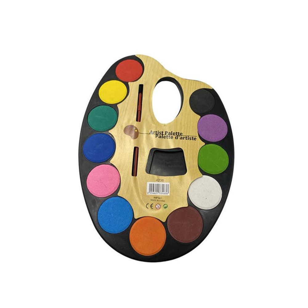 OEMΠαλέτα Με Νερομπογιές 12Τμχ Και Πινέλοpapell.gr